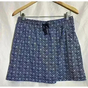 T by Talbots Faux Wrap Skort Size Mp Blue White Medallion Print Pockets